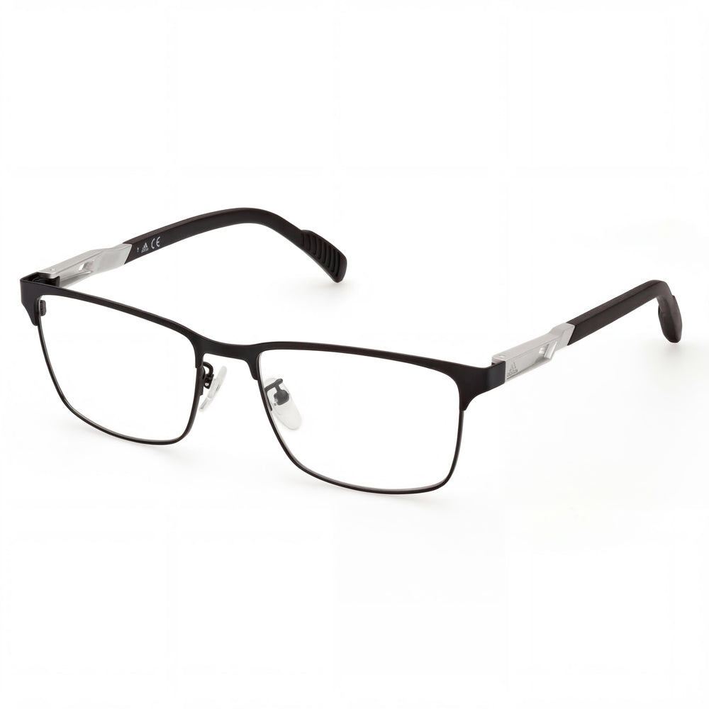 Adidas SP5024 Black Rectangle Eyeglasses for Men, Metal frame
