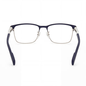 Adidas SP5024 Rectangle Eyeglasses Men — side view, Blue Metal temples
