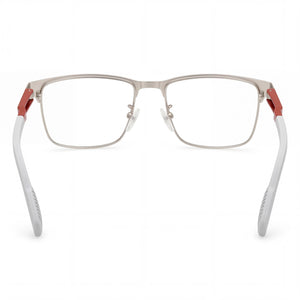 Adidas Sp5024 Rectangle Eyeglasses Men — side view, White Metal temples