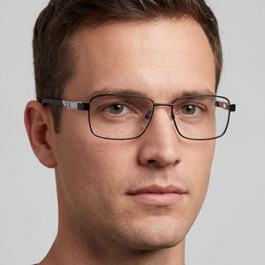 Adidas Sp5025 Rectangle Eyeglasses for Men — interior view, Polycarbonate demo lenses