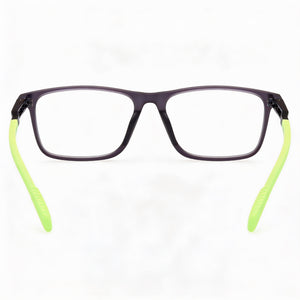 Adidas SP5031 Rectangle Eyeglasses Men — side view, Gray Injected temples