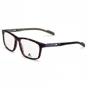 Adidas SP5043 Havana Rectangle Eyeglasses for Men, Plastic frame