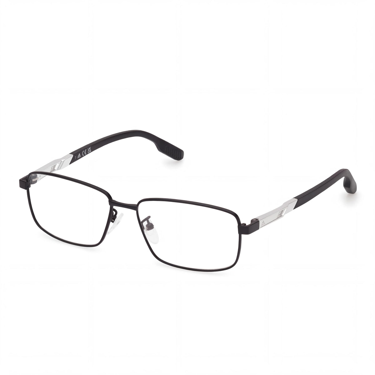 Adidas SP5085-H Matte Black Rectangle Eyeglasses Unisex, 55mm, Photo 1