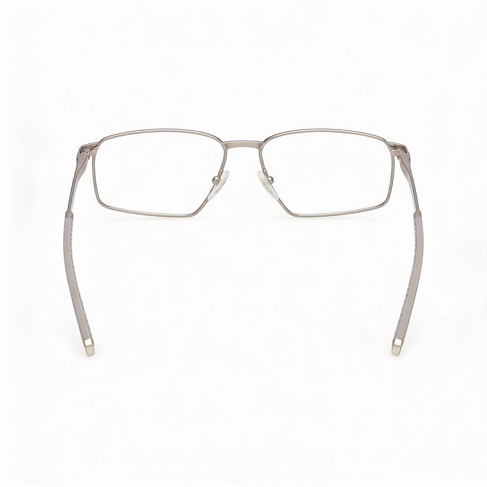 Adidas SP5095 Rectangle Eyeglasses Men — side view, Silver Metal temples
