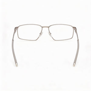 Adidas SP5095 Rectangle Eyeglasses Men — side view, Silver Metal temples