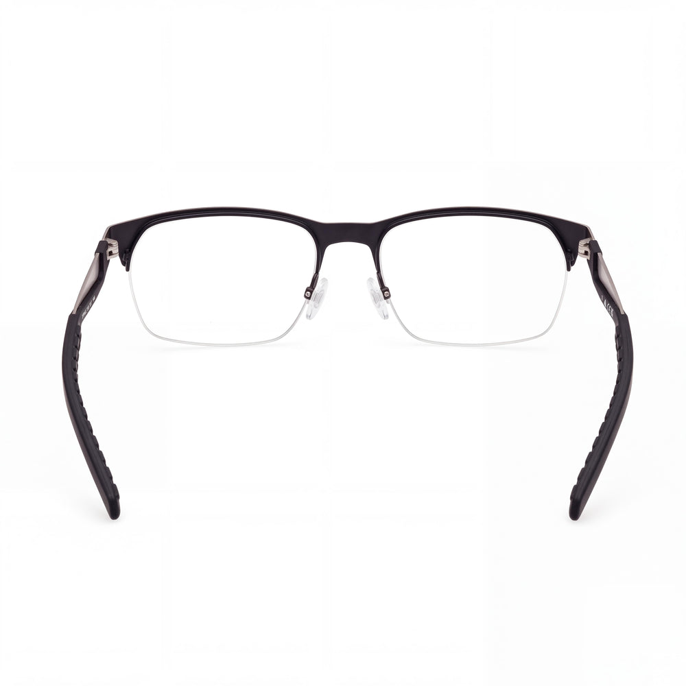 Adidas SP5097 Rectangle Eyeglasses Women — side view, Black Plastic temples