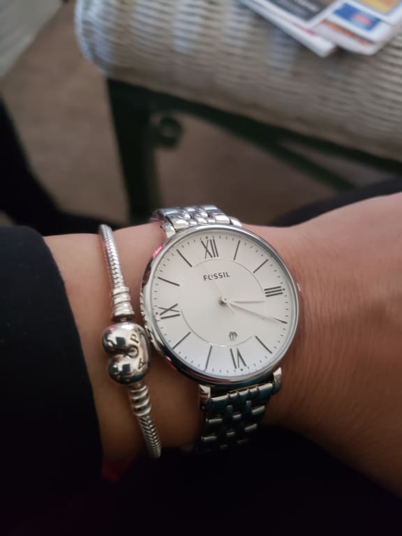 Fossil Women's Jacqueline Quartz Stainless Steel Silver Watch (Model: ES3793) - buy online