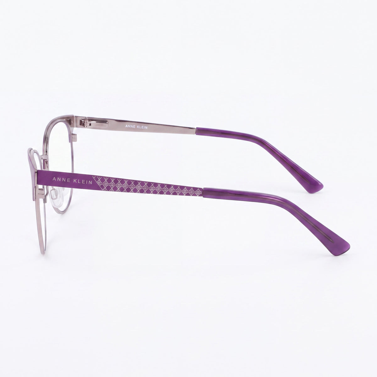 Monturas ópticas Anne Klein para hombre en color ciruela, diseñadas para lentes graduadas personalizadas, con lentes de demostración transparentes., Photo 2