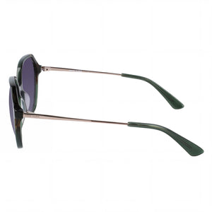 Anne Klein AK7075 Round Sunglasses Women — side view, Non-Polarized Grey Gradient lens