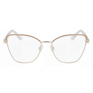 Anne Klein Cat Eye Eyeglasses for Women — front view, Gold frame