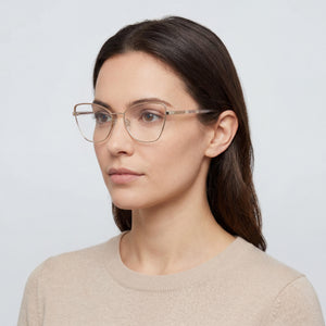 Anne Klein Cat Eye Eyeglasses for Women — interior view, Clear demo lenses