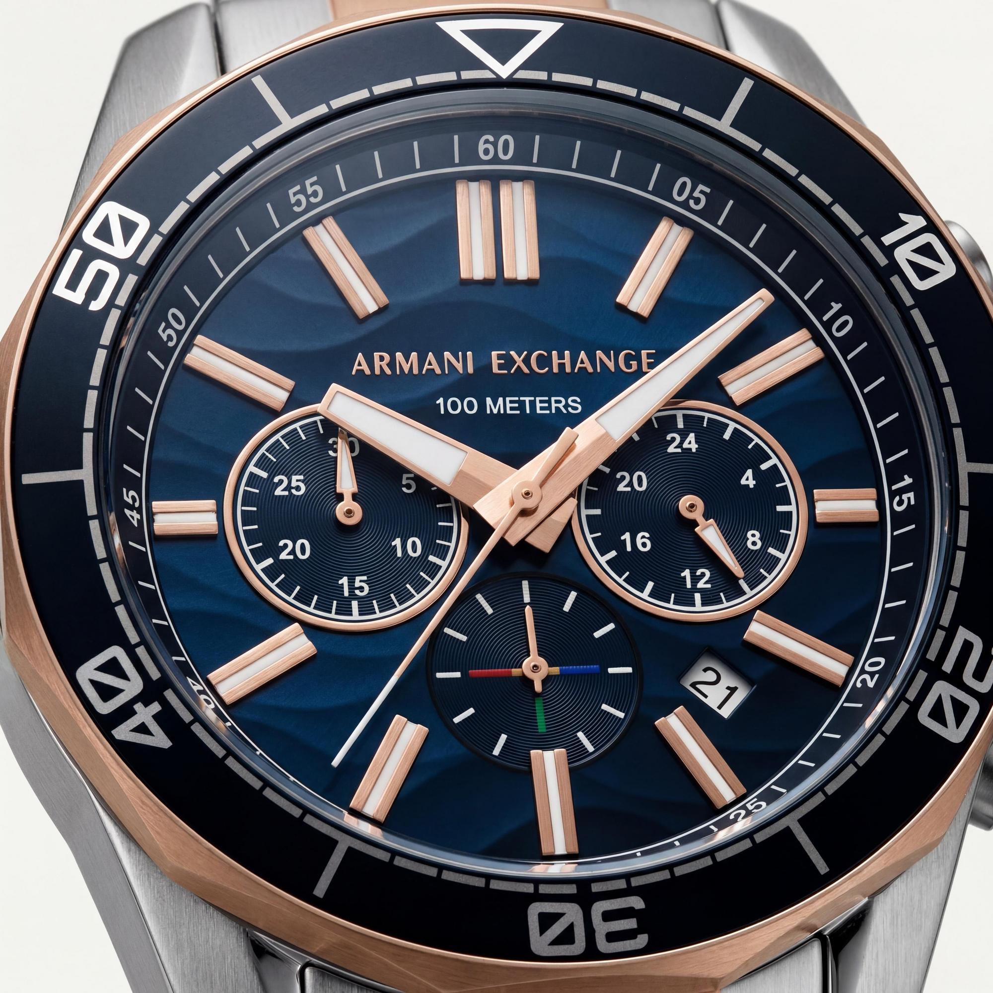 Reloj cronógrafo Armani Exchange para hombre, esfera azul de 44 mm, Photo 2