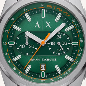 Armani Exchange Men's Watch — front view, Quartz movement 42mm
