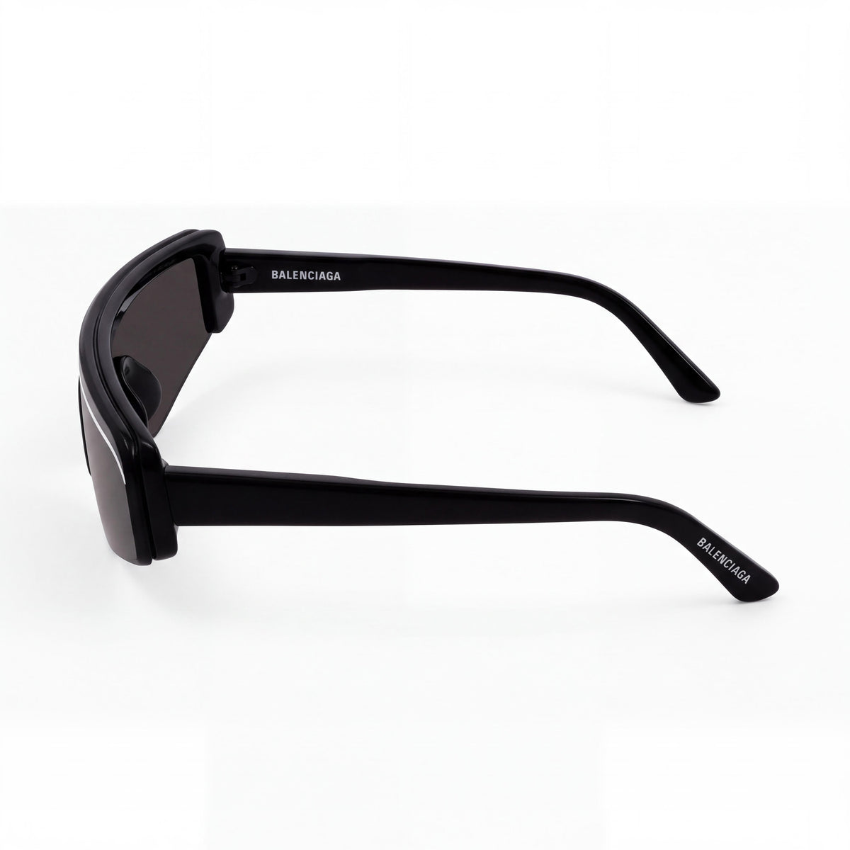 Gafas de sol Balenciaga para mujer BB0003S de lente única de plástico con protección UV, lentes grises no polarizadas, 99 mm, Photo 2