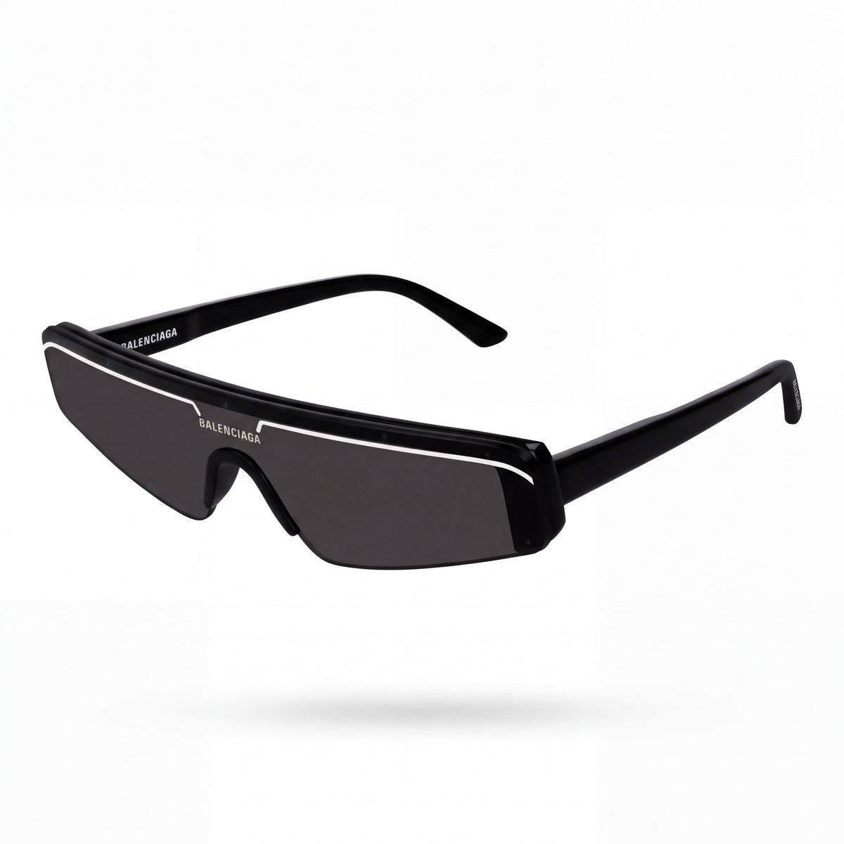 Gafas de sol Balenciaga para mujer BB0003S de lente única de plástico con protección UV, lentes grises no polarizadas, 99 mm, Photo 1