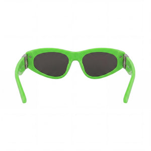 Balenciaga BB0095S Cat Eye Eyeglasses Women — side view, Green Acetate temples