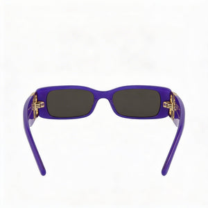 Balenciaga BB0096S Rectangle Sunglasses Women — side view, Clear Demo Lenses