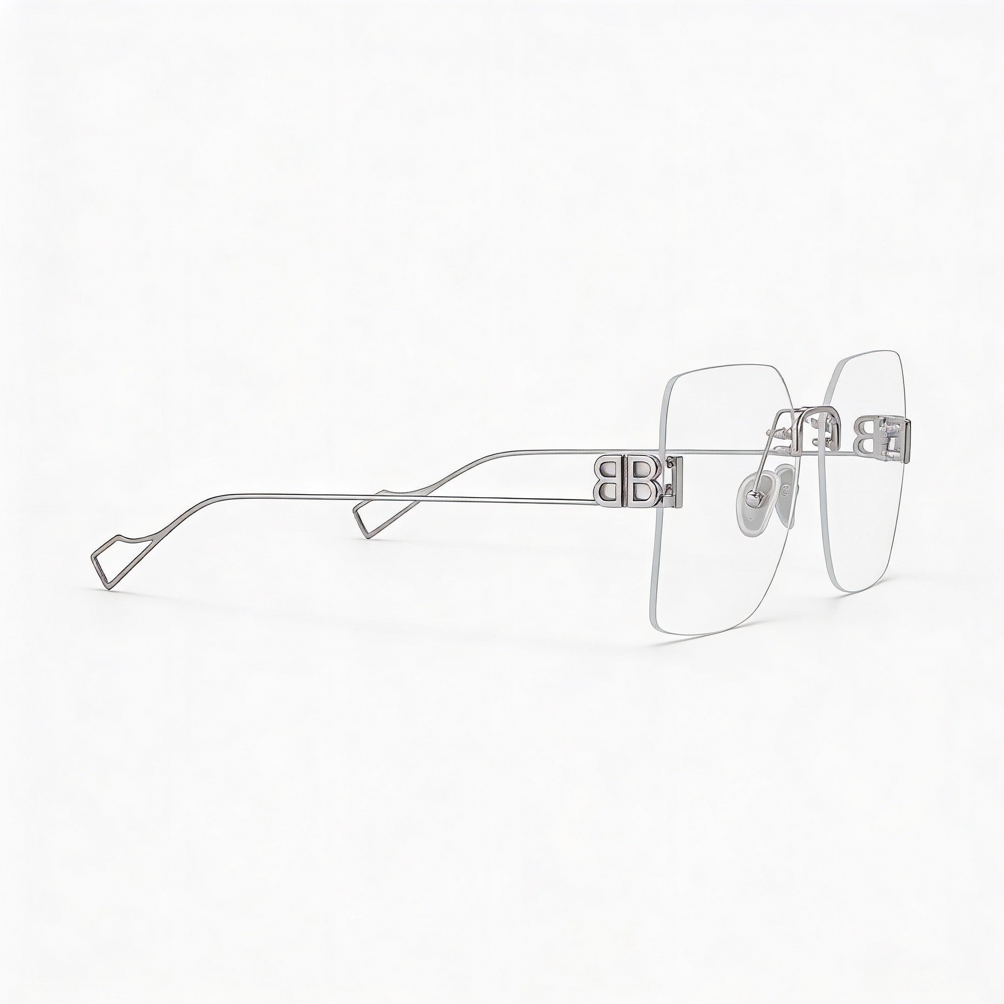 Balenciaga BB0113O-002 Silver Square Eyeglasses for Women, Photo 2