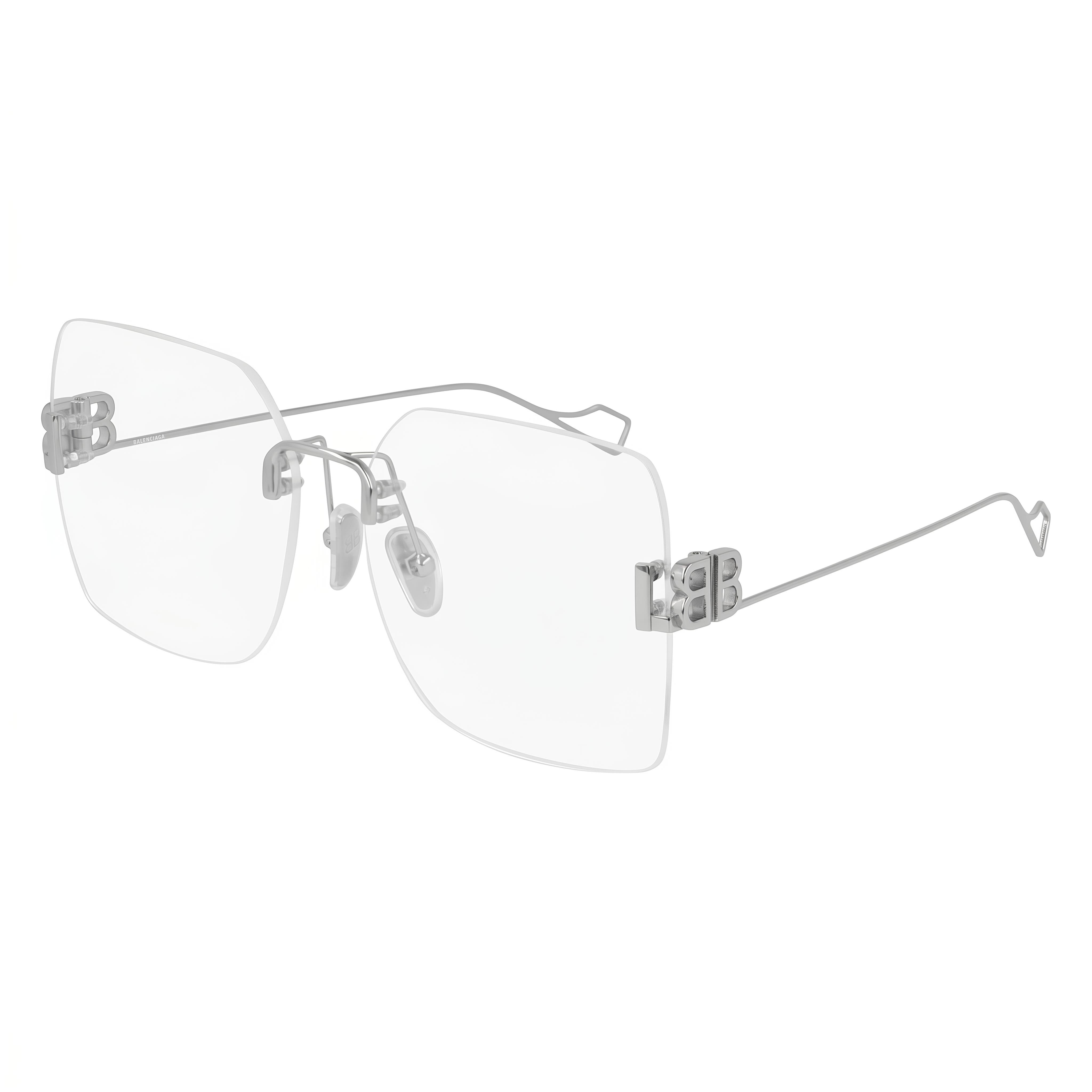 Balenciaga BB0113O-002 Silver Square Eyeglasses for Women, Photo 1