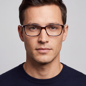 Banana Republic Cate/N Rectangle Eyeglasses for Men — interior view, Polycarbonate demo lenses