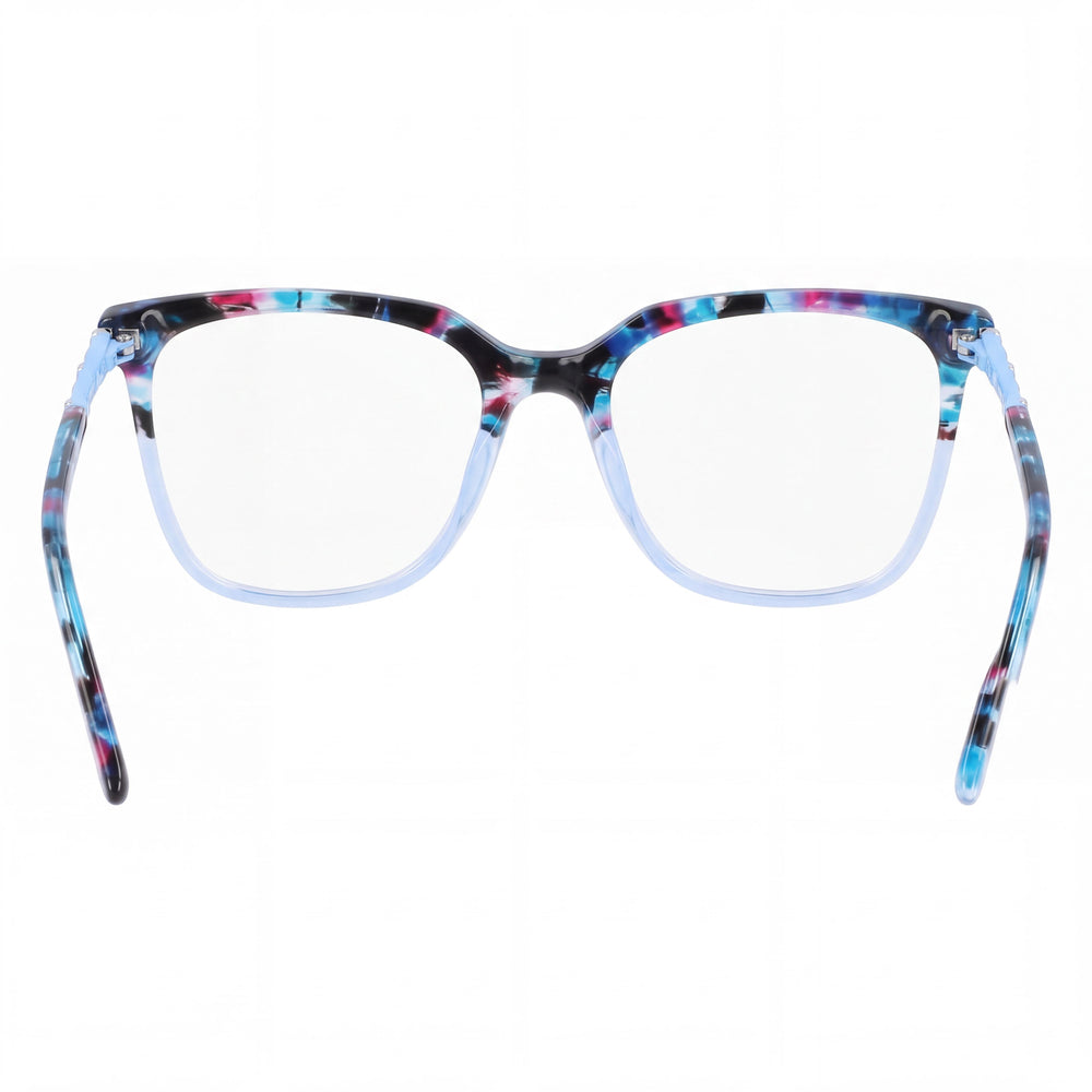 Bebe Bb5191 Rectangle Eyeglasses Men — side view, Blue Metal temples