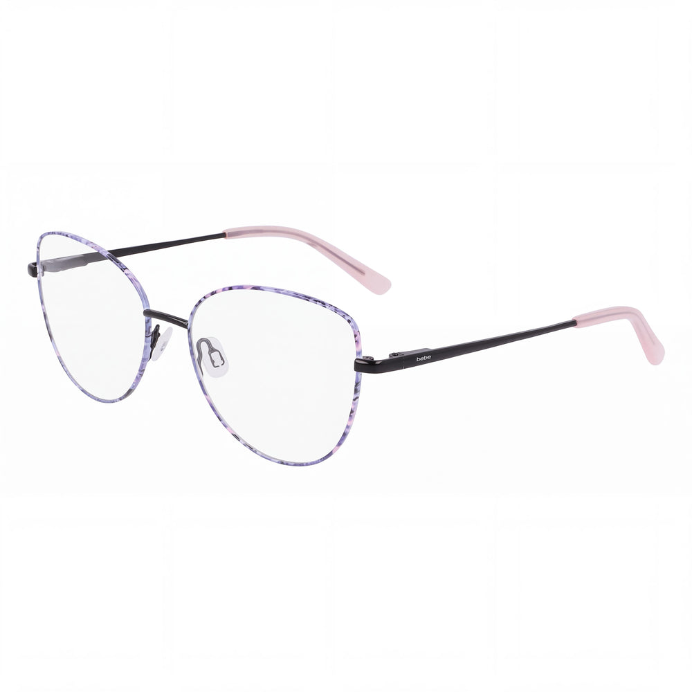 Bebe Bb5207 Violet Floral Jet Cat Eye Eyeglasses for Men, Metal frame
