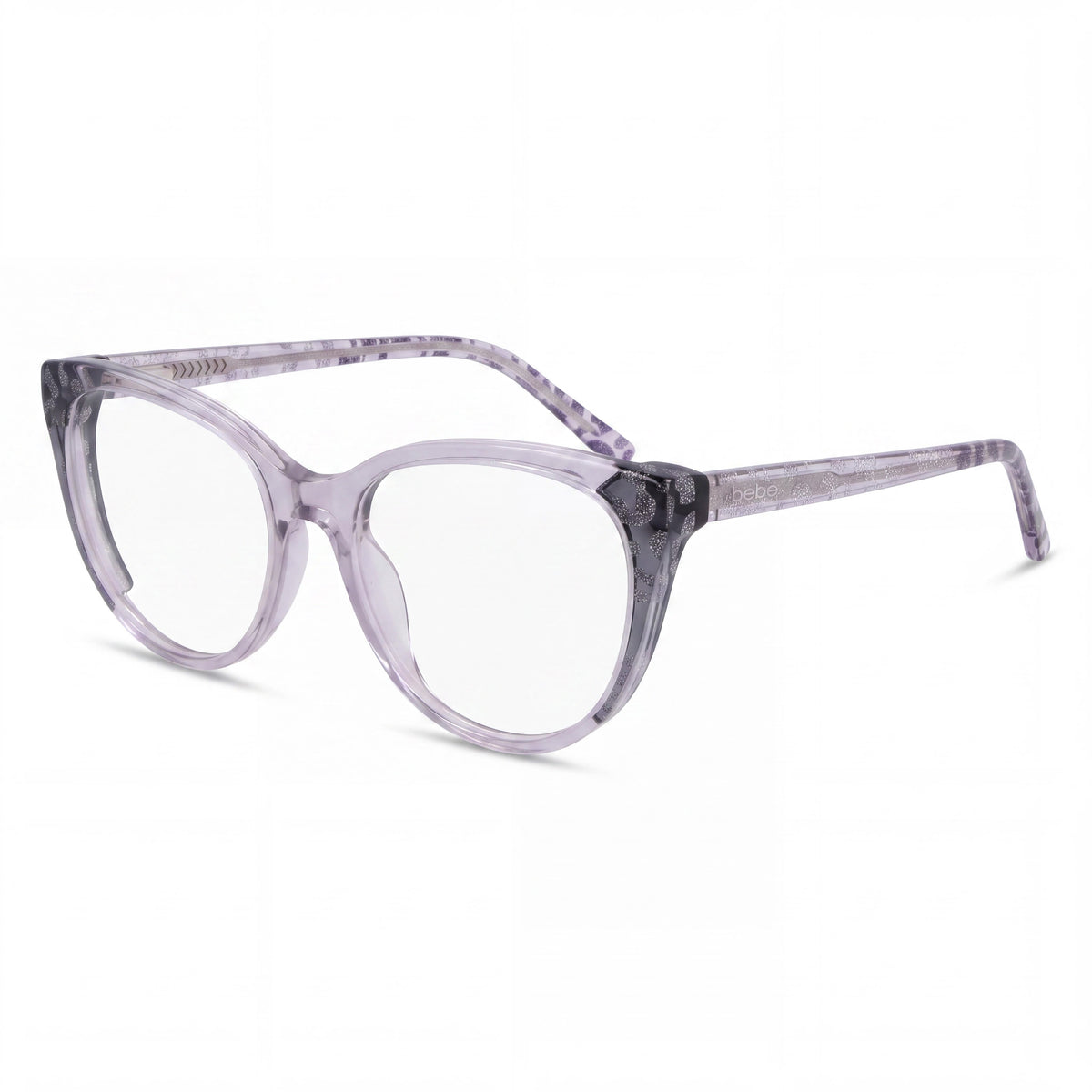 Gafas graduadas Bebe Bb5208 de estilo ojo de gato con estampado animal en gris para mujer, Photo 1