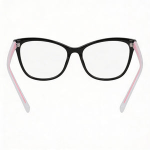 Bebe Bb5211 Cat Eye Eyeglasses Women — side view, Jet Plastic temples