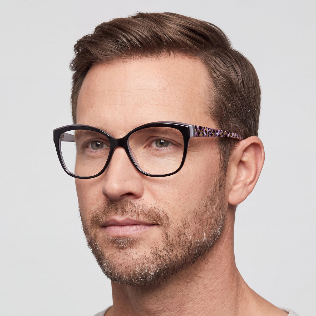 Gafas oftálmicas Bebe Bb5214 estilo ojo de gato para hombre, color negro azabache, Photo 3