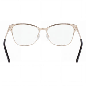 Bebe Bb5221 Square Eyeglasses Men — side view, Silver Acetate temples