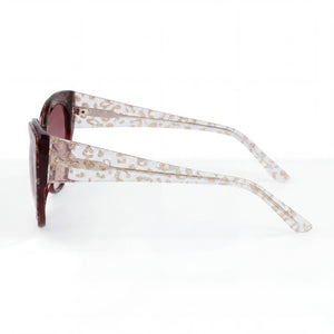 Bebe Bb7231 Cat Eye Sunglasses Women — side view, Polycarbonate Clear lens