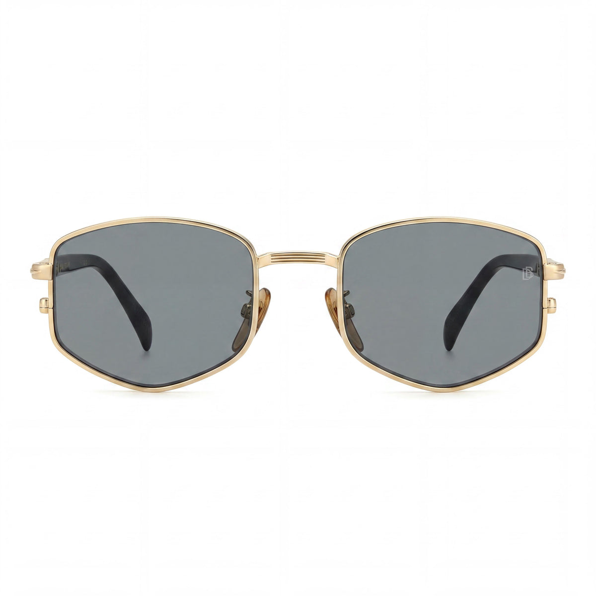 David Beckham DB 1129/S Gafas de Sol Rectangulares para Hombre Oro Montura Gris Oscuro Lente Dorada Negra Policarbonato 100% Protección UV 52mm, Photo 2
