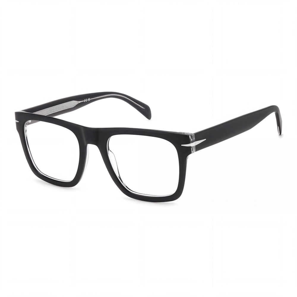 Beckham DB 7020/FLAT Black Crystal Square Eyeglasses for Men, Acetate frame