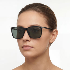Beckham Modern Rectangle Sunglasses for Women — interior view, Non-Polarized lens detail