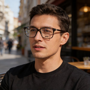 BMW Gray Eyeglasses Men — lifestyle wear, evening desk work