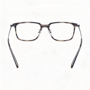 BMW Rectangle Eyeglasses Men — side view, Gray Plastic temples