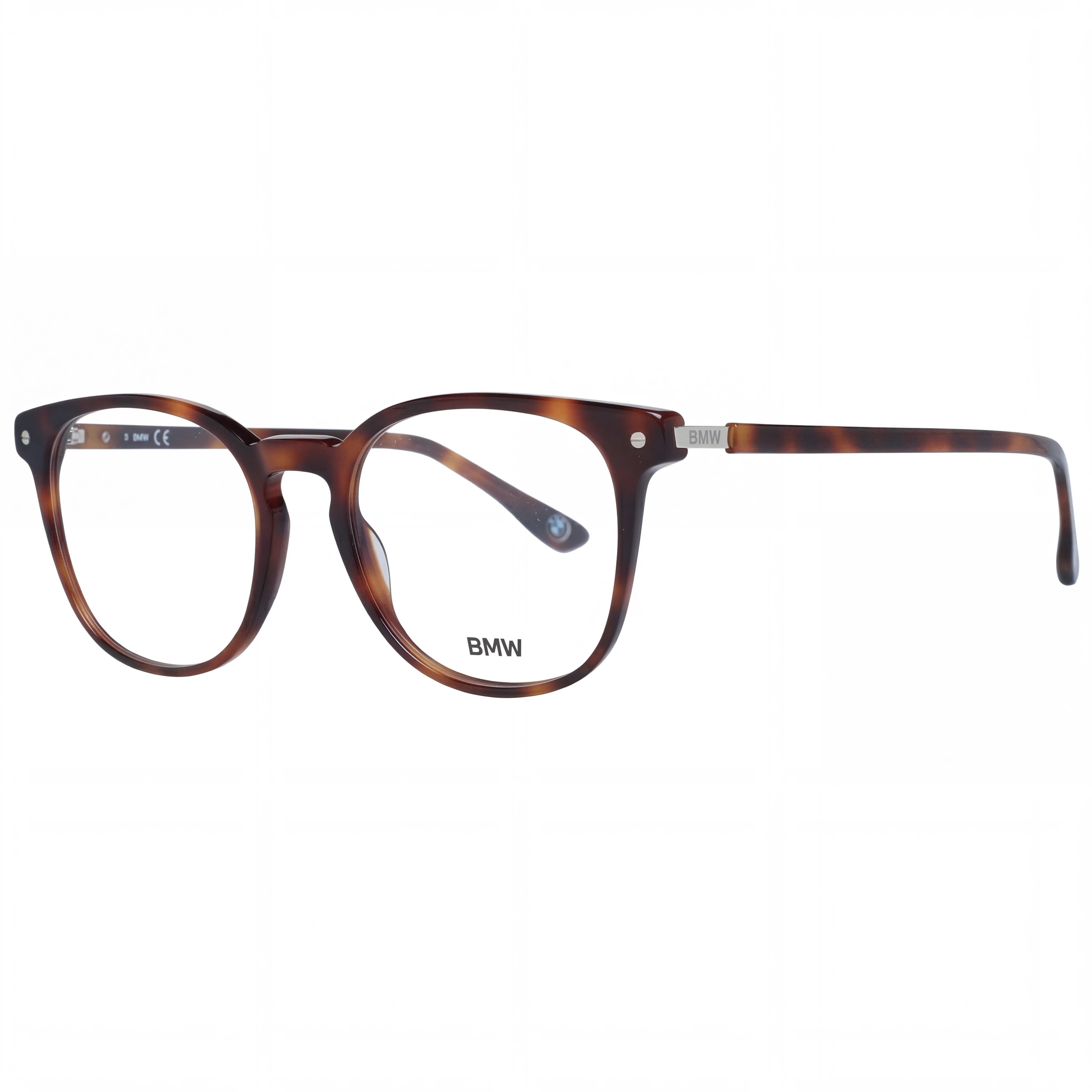 BMW Blonde Havana Square Eyeglasses for Men, Plastic 52mm, Photo 1