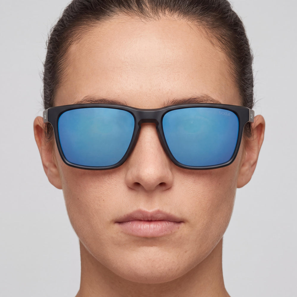 Bollé BS044004 Rectangle Sunglasses Unisex — side view, Polarized Sky Blue lens