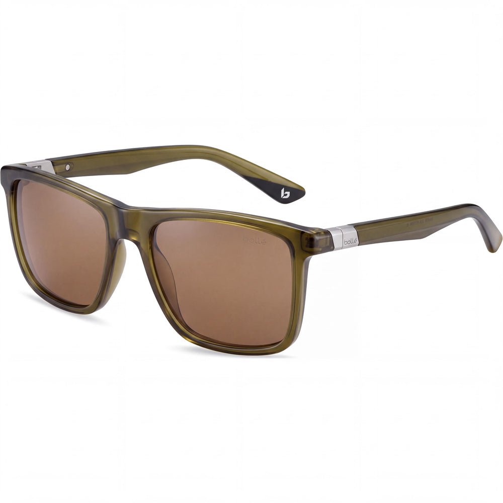 Bollé BS176001 Green Rectangle Sunglasses Unisex, Brown lens