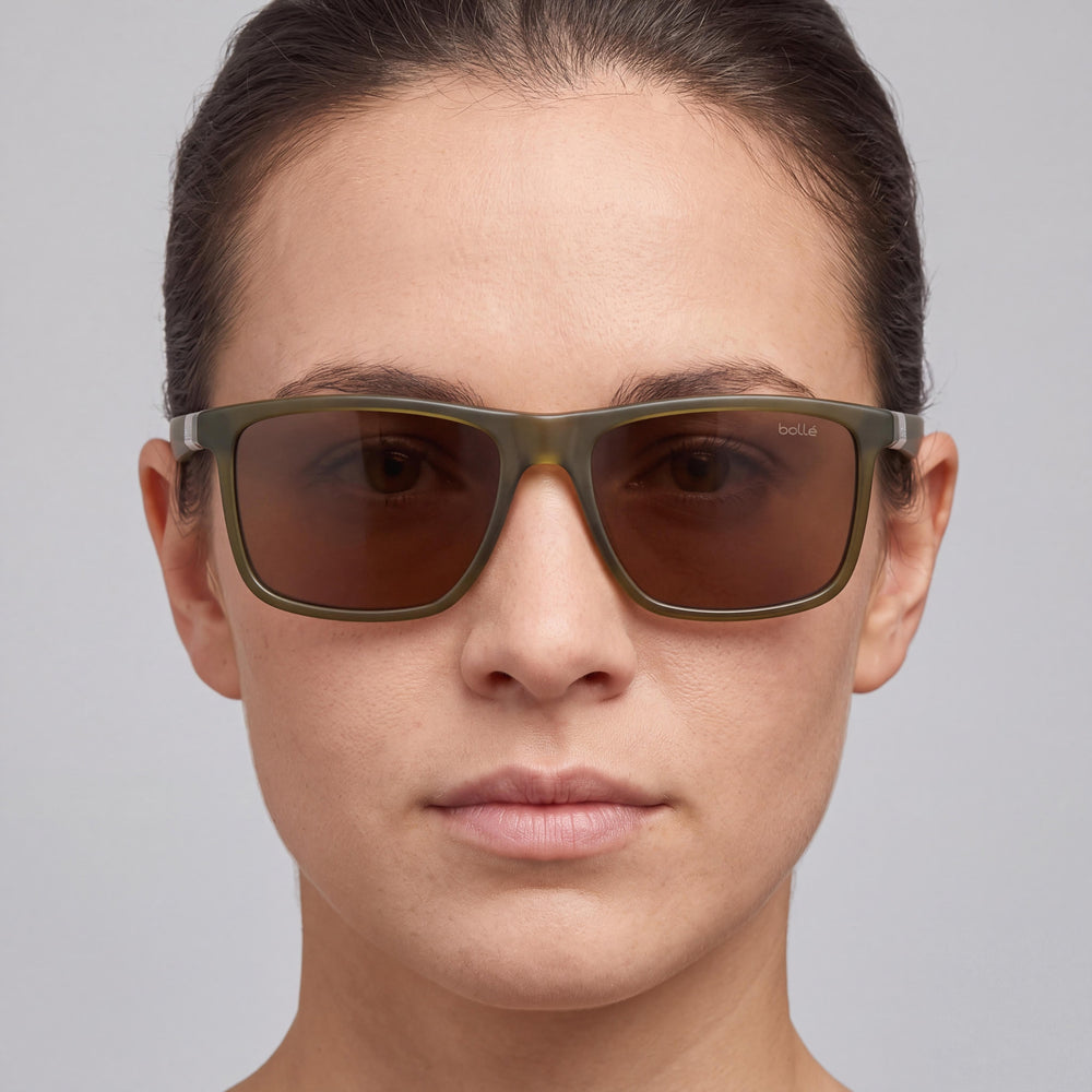 Bollé BS176001 Rectangle Sunglasses Unisex — side view, Polarized Brown lens