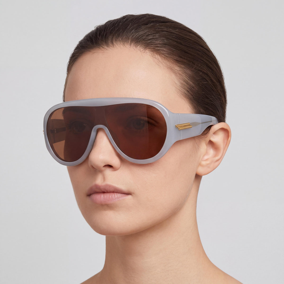 Bottega Veneta 1345s-004 Grey, Brown Aviator Sunglasses for Women, Photo 4