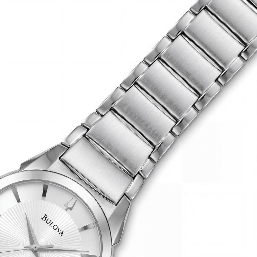 Bulova 96B015 Men's Watch — side view, Stainless Steel case 40mm