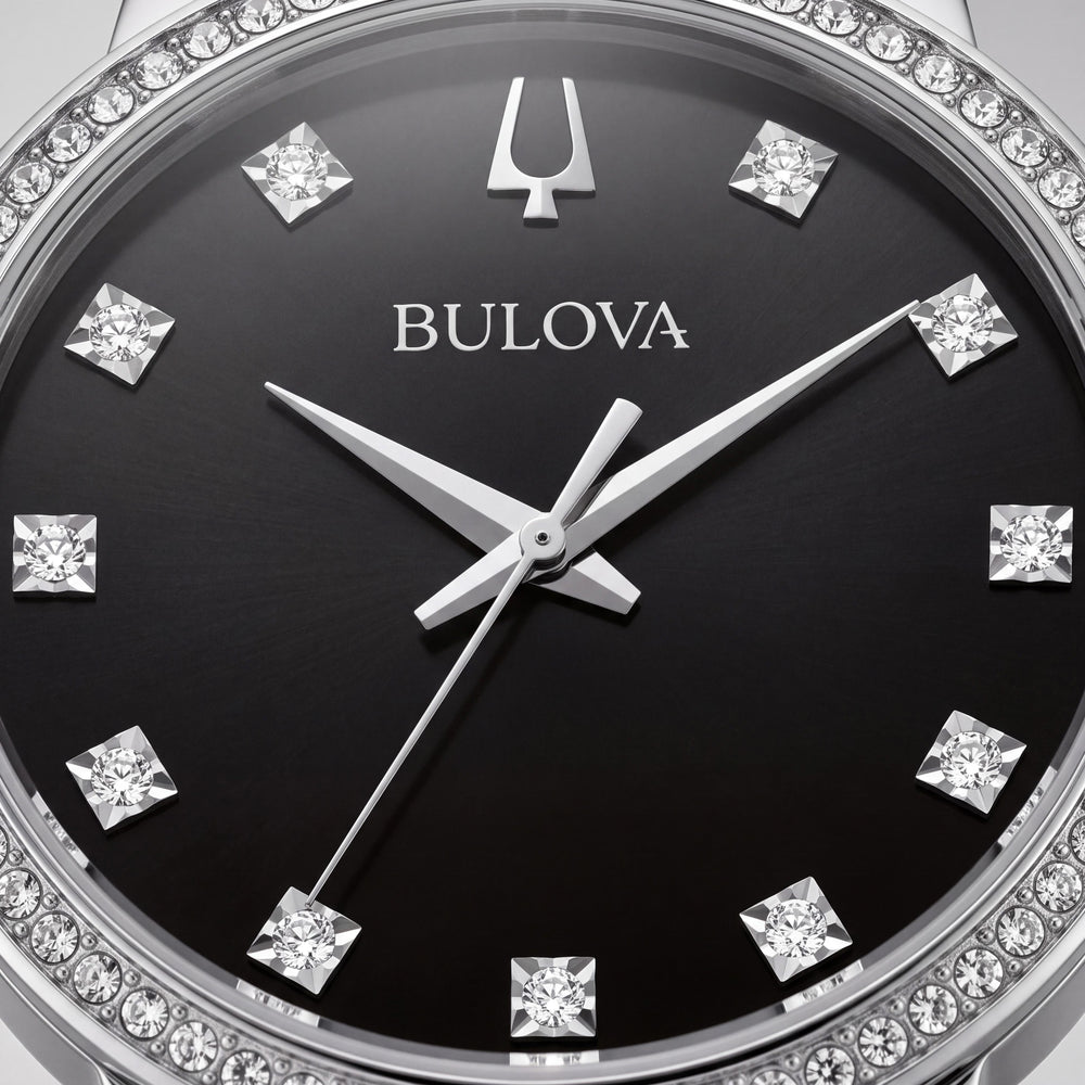Bulova 96K110 Women's Watch — front view, Quartz movement 40mm