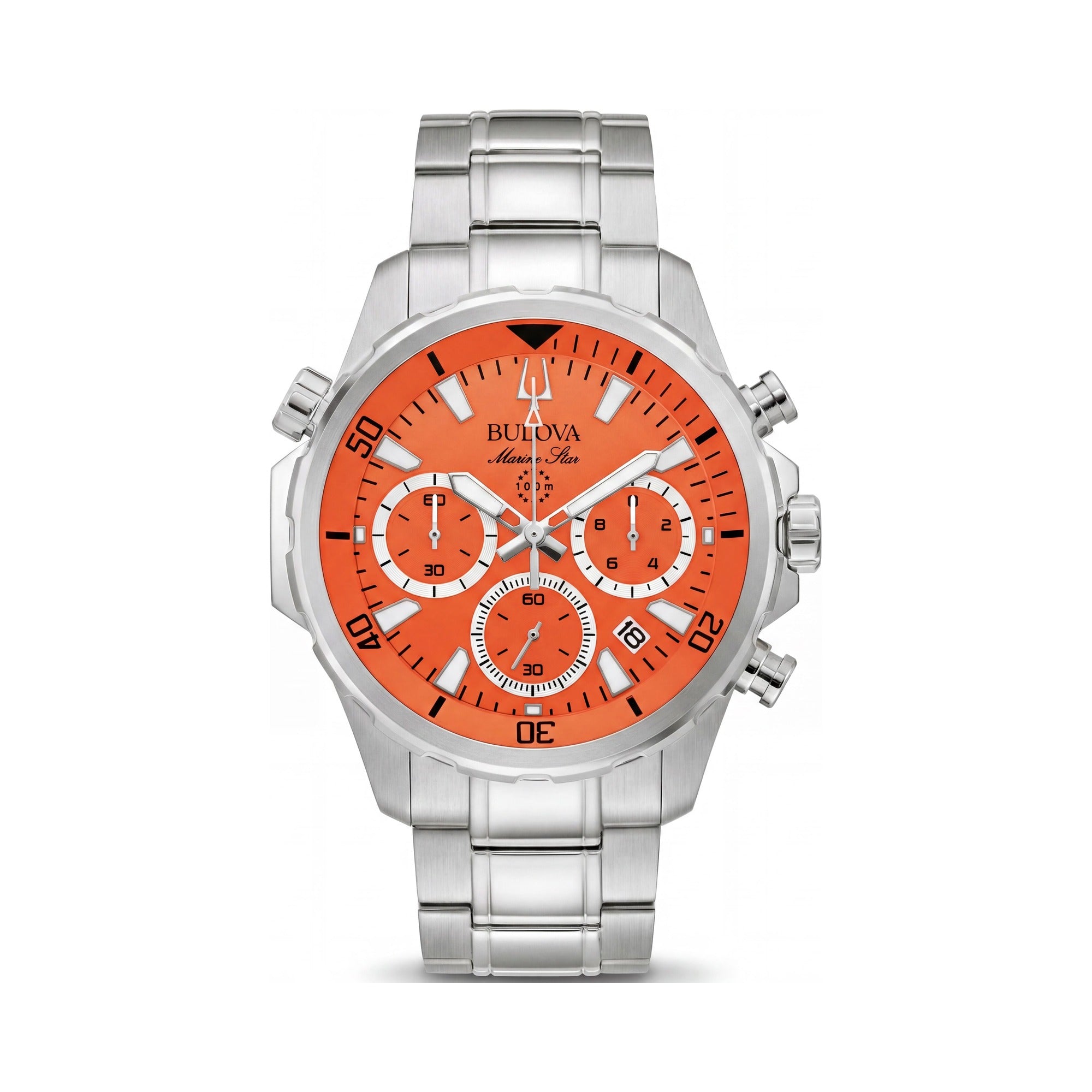 Bulova Marine Star 96B395 Unisex Chronograph Watch, Orange Dial 43mm, Photo 1