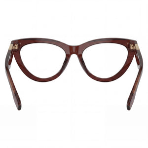 Burberry 0BE2418U Cat Eye Eyeglasses Men — side view, Brown Acetate temples