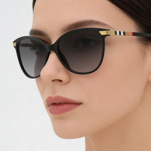 Burberry 0BE4216 Cat Eye Sunglasses Women — side view, Non-Polarized Grey Gradient lens