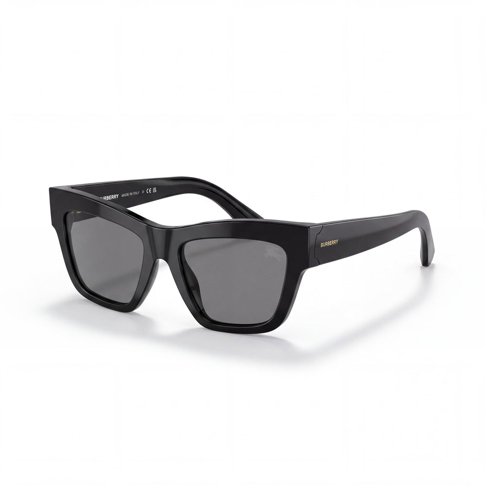Burberry 0BE4449 Black Square Sunglasses for Women, Polarized lens