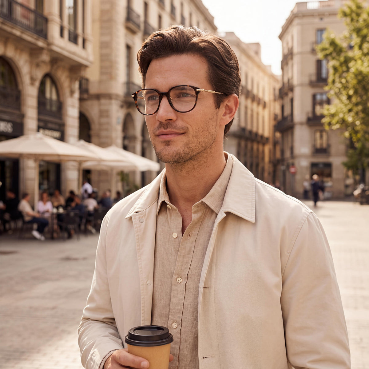 Gafas graduadas redondas para hombre Burberry Be 2412d Dark Havana, Photo 6