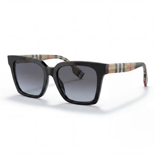 Burberry Be4335 Maple Black Grey Gradient Square Sunglasses for Women, Black Gray Gradient lens
