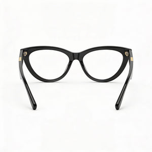 Burberry Cat Eye Eyeglasses Unisex — side view, Black temples